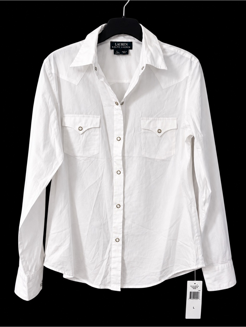 NWT Lauren Ralph Lauren “Breakers” Snap Button Shirt – Size L 100% Cotton